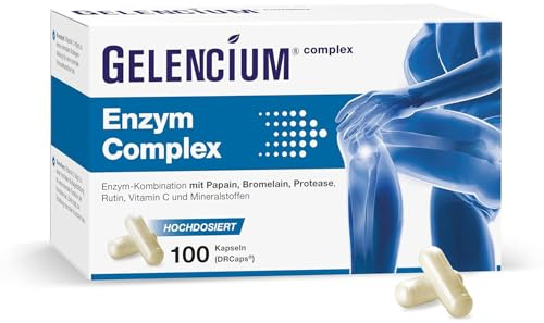 Gelencium Enzym Complex hochdosiert mit Bromelain & Papain – 100 Kapseln | 1.500 mg Enzyme: Bromelain, Papain & Protease · Mit Vitamin C, Zink & Selen für das Immunsystem · Magensaftresistent