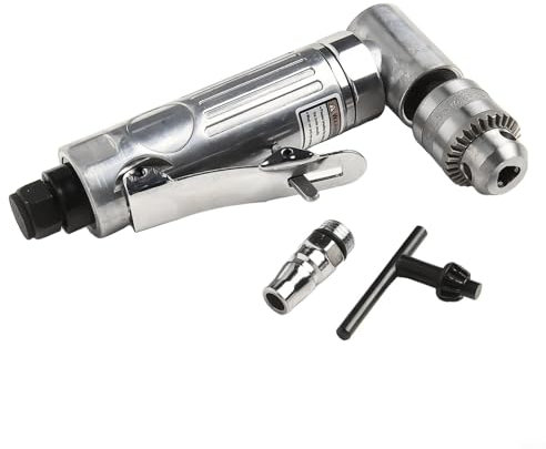 FACULX Taladro neumático, taladro de aire de codo de 90 grados, potente máquina de perforación angular con portabrocas de 1/4 pulgadas para pulir, moler, perforar, atornillar