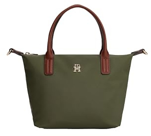 Tommy Hilfiger Damen Popette Small Tote Bag with Removable Crossbody Strap Mini, Huntsman Green, One Size