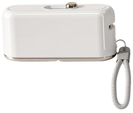 LeeQinersw Dispenser per Filo Interdentale Automatico Porta Forcelle Contenitore Portatile E Astuccio Ricaricabile con Erogazione a Pulsante Adatto per Viaggio, Bianco