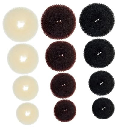 OUNONA 12stücke Teiliges Haar-donut Duttformer Elastisch Flexibel Verstellbar Für Damen Und Mädchen Praktische Haarstyling-hilfe Für Eleganten Haarknoten Und Ordentlichen Dutt Vielseitig