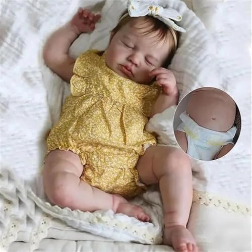 Zero pam Reborn Baby Vollsilikon Lebensecht Mädchen,50 cm Wirkliches Leben Puppen Wie Echte Babys Reborn Silikon,Baby Puppen Die Echt Aussehen Baby Silikon,echte Baby Puppe