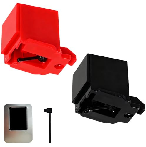 2 Pack ATN3600L Diamond Stylus Needle Replacement with Cleaning Brush, Compatible with Audio-Technica AT-LP60X/AT3600L/AT-LP60XBT/AT-LP2D Turntables — Clear Sound, Easy Install(Red + black)