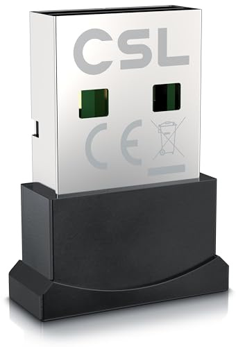 CSL - USB Bluetooth Stick für PC und Laptop/Notebook Desktop - Nano Design – Version 5.3 – Adapter, Dongle - bis zu 7 Geräte – Bluetooth Kopfhörer, Lautsprecher, Mäuse, Tastaturen – Windows 10 /-11