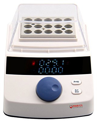 FOUR E'S SCIENTIFIC Mini Dry Bath Incubator with 15 x 1.5ml Heating Block, LED Display, High Temperature Precision, Up to 212℉/100℃ Timing Control for Laboratory