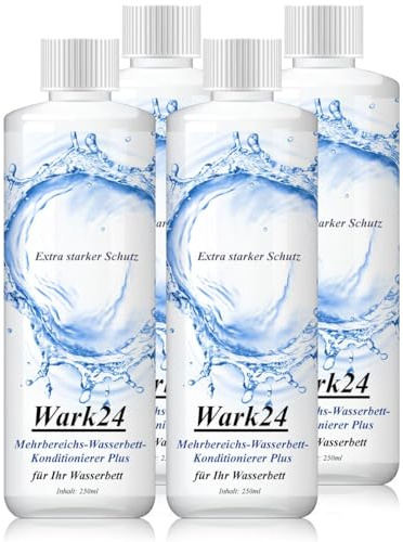 Wark24 Wasserbett Conditioner 4x 250 ml, Konditionierer gegen Gerüche und Algen für alle Wasserbetten, hygienische Pflege mit 20% Wirkstoff, Made in Germany