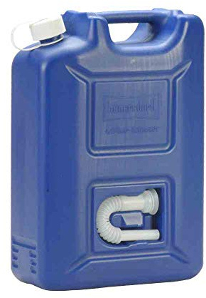 hünersdorff AdBlue Kanister 20 l, ideal zur Betankung an AdBlue-PKW-Zapfsäulen, Mehrwegkanister mit Auslaufrohr, passt in AdBlue Tankstutzen, unbefüllt