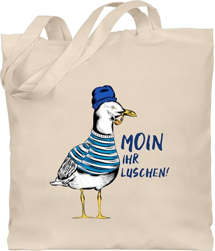 Shirtracer - Baumwolltasche - Sprüche Statement - Moin ihr Luschen coole Möwe I
