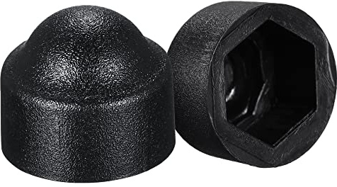 sourcing map 200 Stück Schutzkappen für Muttern aus Kunststoff M5 / 8mm Sechskantschrauben Abdeckung Schwarz