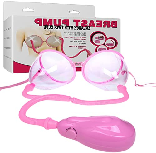 Elektrisch Brustpumpe Sex Vakuum Saugglocke Milchpumpe Für Sie Massagegerät Nippelsauger Zur Vergrößerung Mit 2 Vakuum-Saugnäpfen, 4 Größen Brustnippel-Pumpe Für Frauen Sexspielzeug,Double cup,D