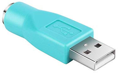 fengfeng Adaptador PS/2 hembra a USB macho, conector convertidor para teclado y mouse