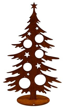 Edelrost deko Weihnachtsbaum 3D massiver Bodenplatte Handmade Qualität Germany Höhe 70 cm Weihnachtsbaum Metall, Rost Tannenbaum, Weihnachtsdeko rostoptik, Metall Weihnachtsbaum groß (Braun)