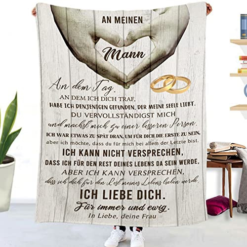 Tospass Kuscheldecke Personalisierte Decke An Meinen Ehemann Decke Flanell Briefdecke Positiv Ermutigen Nachricht Brief Decke Tv-Decken Geschenk Hochzeitstag Valentinstag Geburtstag 140x180 cm
