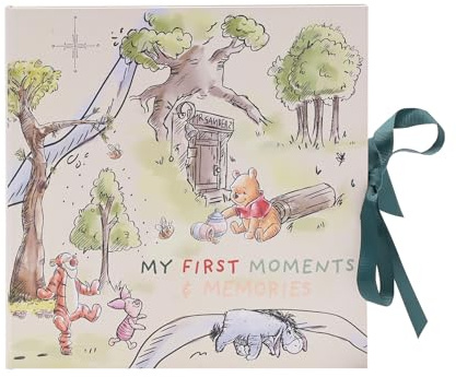 Disney Winnie the Pooh Baby Memory Book – My First Moments & Memories | Registro del primo anno per ragazzi e ragazze | Regalo per neonati con chiusura a nastro | Album dei ricordi ufficiale Widdop