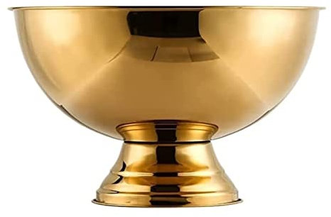 VONGAZ Wine Bucket Ice Tub Ice Bucket Stainless Steel Ice Bucket Portable Chiller Bin Basket Champagne Bucket Cooler Bucket Champagne Bucket Beer Bucket Drinks Bucket (Color : Gold, Size : 39 * 25cm)