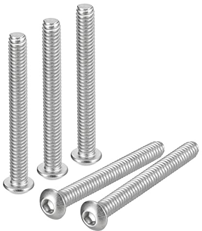QUARKZMAN 1/4-20x2-1/4 Linsenkopfschrauben Innensechskant 10 Stück 304 Edelstahl Verschlüsse Sechskant Bolzen Schrauben Voll Gewinde Sechskant Antrieb Schrauben