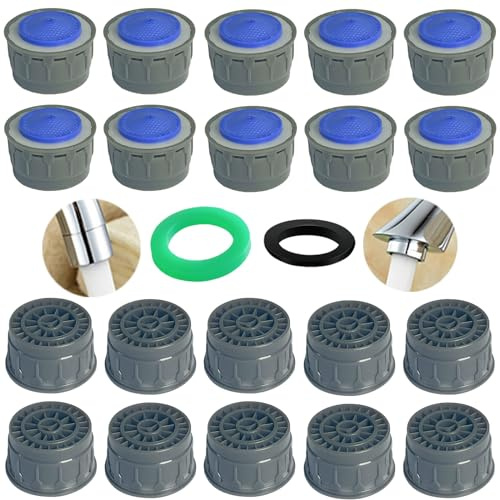 Faucet Aerator, 2.2GPM Flow Restrictor Plug-In Faucet Aerator Replacement Parts for Bathroom or Kitchen (blue 20 Pcs)