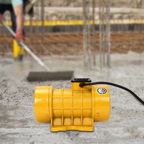 Motore vibrante per vibratore di calcestruzzo 220 V 250 W, vibratore elettrico per tavolo vibrante, motore vibrante, per lavori di ingegneria civile e altri settori e macchinari, giallo