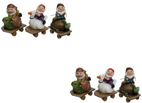 POPETPOP 6pièces Mini Gnomes Résine Décorations De Jardin De Statues De avec Skateboard pour Aménagement Paysager Décorations De Balcon