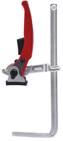 2 Morsetti a cricchetto, morsetto da tavolo con una sola mano, morsetto a leva, morsetto rapido per levigatura, taglio, morsetto per la lavorazione del legno (200 mm x 60 mm)