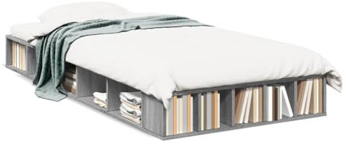Buzaza Bettgestell Lattenrost Betten Bett Bed Frame Bedrahmen Grau Sonoma 90x200 cm Holzwerkstoff - 3280522
