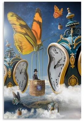 GOORAL Salvador Dali Malerwerk mit Zahlen, abstrakte Uhr, Poster, Wandkunst, Bild, Gemälde, Leinwanddrucke, Kunstwerke, Schlafzimmer, Wohnzimmer, Dekoration, 40 x 60 cm
