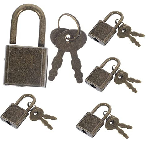 Abaodam 5sets Small Lock Toy Accessories Padlock Keys for Treasure Box Lock Plastic Boys and Girls Toy Box Treasure Chest