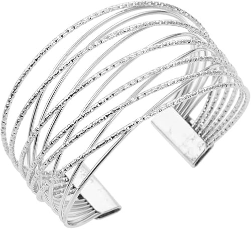 TTPSRY Bracciale Avvolgente Oro Boho Braccialetto Spirale Elegante Bracciale Minimalista Strati per Braccio Superiore Bracciali Regolabile Metallo Gioielli Regalo per Moglie Amiche Amica (Argento)
