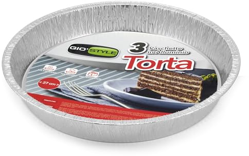 GIO'STYLE Set di 3 tortiere in alluminio | Ø 29 cm | Made in Italy