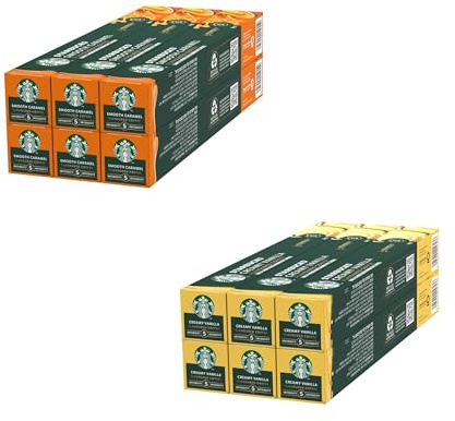 STARBUCKS by Nespresso Sélection de Cafés Aromatisés, Caramel et Vanille, 2 x 60 (120 Capsules)