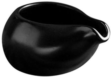 HEALEEP Bricco Latte in Ceramica Nero Beccuccio, Manico Comodo e Design Antiscivolo, per Caffè e Tè in Hotel e Casa