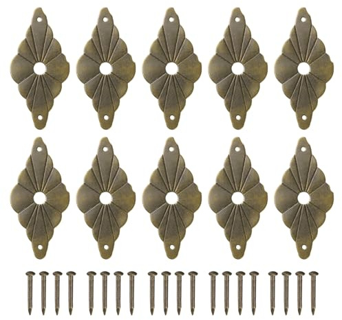 QUARKZMAN 10 Pcs Placa Trasera Para Tiradores Gabinete 2.36 Latón Bronce | Forma Diamante Arandelas Para Decoración Clásica Muebles Junta Para Puertas Cajones Y Gabinetes