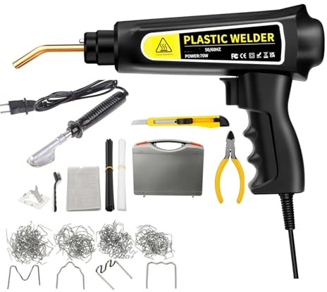 Weld Repair Tool Kit 70W Plastic Welding Machine Car Bumper Repair Kit Plastic Welder Machine Hot Stapler Plastic Repair Hot Staple Gun(Set 6)