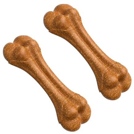 Bestwist Kauknochen Hund, Robustes Kauspielzeug für Hunde, [2 Pack] Zähne Putzen & Reinigen Hundespielzeug Unzerstörbar für Welpen und Kleine Rassen