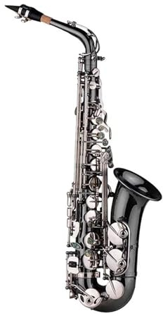 Saxophone Professionelles Altsaxophon Mit Schwarzem Nickelkorpus Und Silbernen Klappen In Es-Stimmung