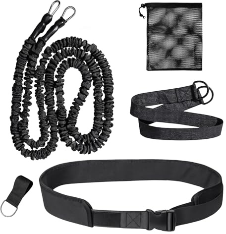 Ceinture de Natation - Ceinture d'Entraînement à Résistance Réglable 2,5 à 7,5 Mètres,Système de Nage Stationnaire - pour Exercice en Piscine, Natation Flottante, Fitness, Adultes, Hommes,