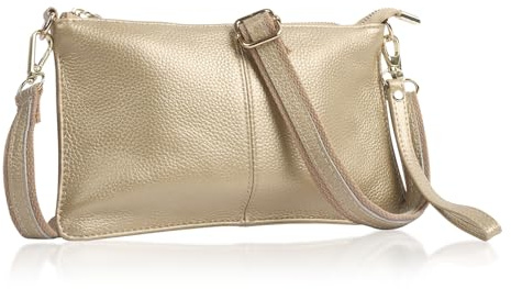 Paxory Genuine Leather Crossbody Bags for Women, Ladies Small Shoulder Bag Purses, Wristlet Clutch Purses with Wrist Strap for Travel Shopping Work Daily Use