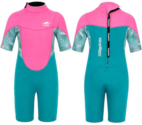 Gogokids Combinaison De Plongée pour Enfants pour Filles, Combinaison Intégrale en Néoprène 2 mm, Fermeture Éclair dans Le Dos, Maillot De Bain Au Chaud pour Les Sports Nautiques