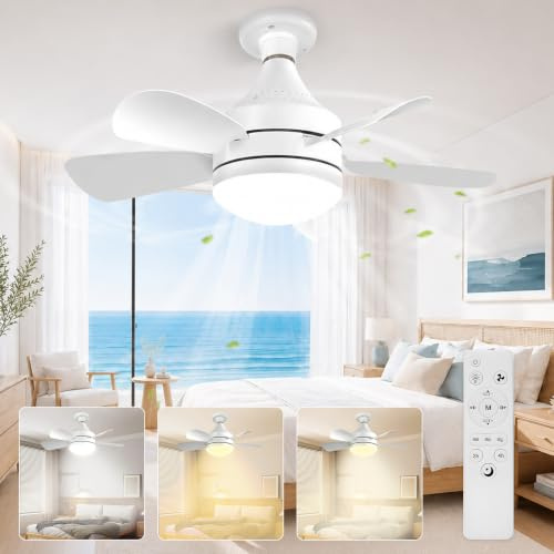Vutlace Ceiling Fans with Lights and Remote, Quiet Ceiling Fans with 5 Blades
