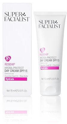 Super Facialist Rosehip Hydrate Radiance Day Cream SPF15, Formulated with UV filters to Protect and Hydrate, 75 ml