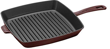 Staub Padella quadrata in ghisa, 25,4 cm, granatina, Made in France