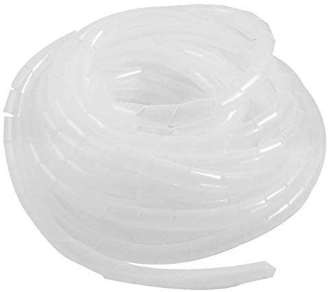 GTIWUNG Gaine Spirale Flexible Universel 10mm, Kit de Câble Rangement de Tube d'Enroulement de Câble en Spirale pour Protéger Le Câble d'Antenne TV/PC/USB/Télé/AUX- (9m) Blanc