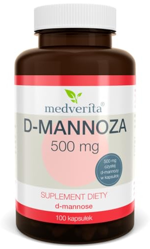 Medverita - D-Mannose - Harnsystem - 500mg pro Kapsel - Nahrungsergänzungsmittel - Ohne Zusatzstoffe - 100 Kapseln