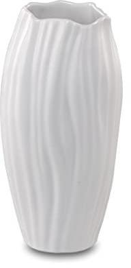 Goebel Kaiser Porzellan Spirulina Vase in der Farbe Weiß, hergestellt aus Biskuitporzellan, Maße: 16 x 8 cm, 14-004-60-1
