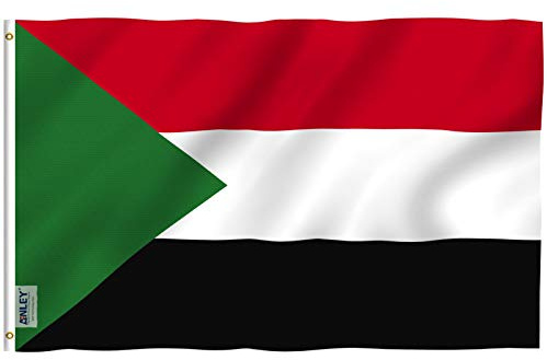 Anley Fly Breeze 3x5 Feet Sudan flag - Vivid Color and UV Fade Resistant - Canvas Header and Double Stitched - Sudanese Flags Polyester with Brass Grommets 3 X 5 Ft…