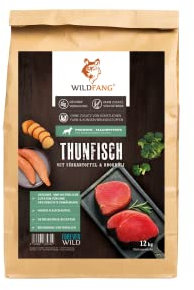 Wildfang® Hundefutter - Trocken - Getreidefreies Hundefutter - Premium Trockenfutter (12 kg, Thunfisch mit Süßkartoffel & Brokkoli)
