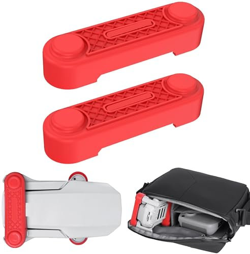Drohnen Propeller Halterung, 1 Set, kompatibel mit DJI Mini 2, DJI Mini 2 SE, DJI Mini SE, DJI Mavic Mini, in Rot, Silikon, Rotorblätter Schutz Drohne, Propellerhalter Transport, Drone Prop Holder