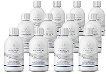12 x 250 ml DENTACARE antibakteriell munsköljning med 3-faldig effekt av PROF. Dr. Pojke, minskar långvarig dålig andedräkt, minskar effektivt plackbildning, effektivt parodontit och kariesskydd.