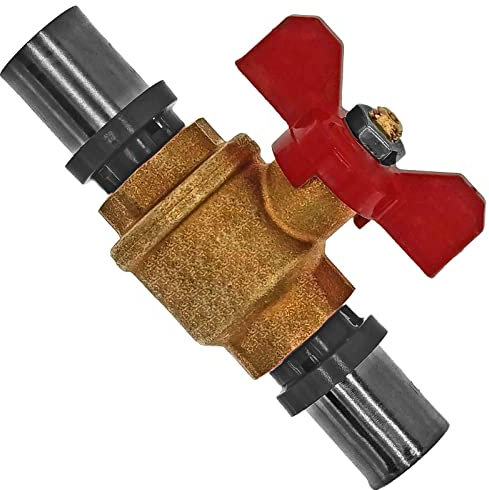 Kugelhahn mit Flügelgriff rot Press Fitting Anschluss für Mehrschicht Aluminium Verbundrohr Außendurchmesser 26mm x 3,0mm Wandstärke TH U Profil Kontur Absperr Ventil