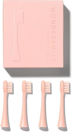 Wondersmile Reservborstar, sonisk tandborste (mjuk, Atomic Rose, 4-pack) – borsthuvuden för Wondersmile Sonic tandborste